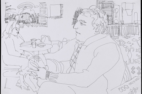 Ben Rogers in Coffee Shop