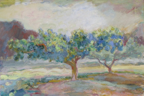 Peach Tree and Storm Cloud